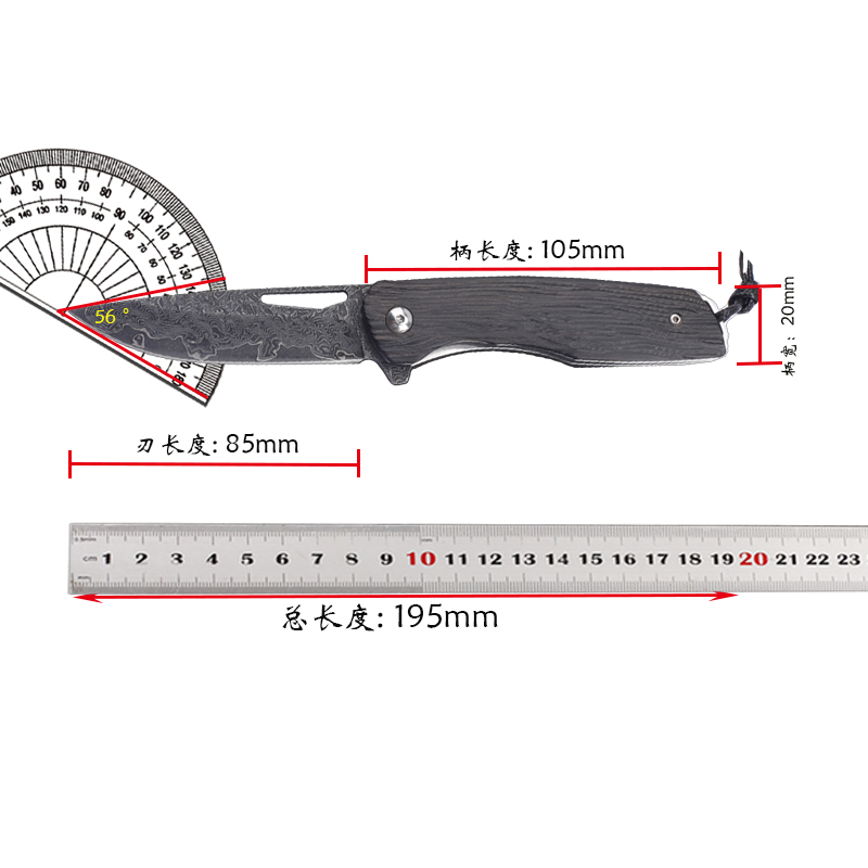 Fishing Equipment Kitchener - Pisau Lipat Pegangan Kayu Eboni Inti